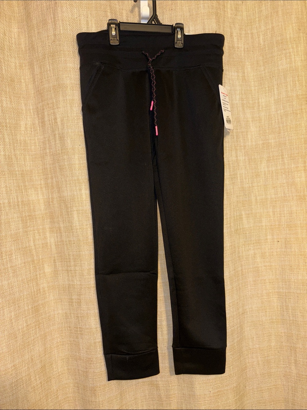 Game Time Black Jogger Pants with Pink Accents